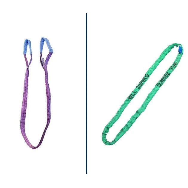 Élingue ronde violette et élingue ronde verte